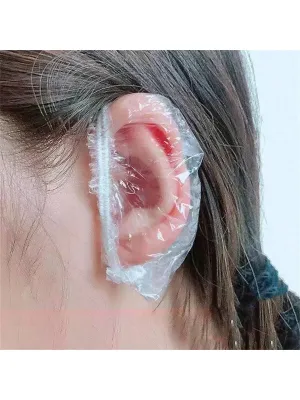 100pcs/Set Waterproof Ear Covers Shower Ear Covers Clear Disposable Ear Protectors For Bathing, Hair Dying, Salon