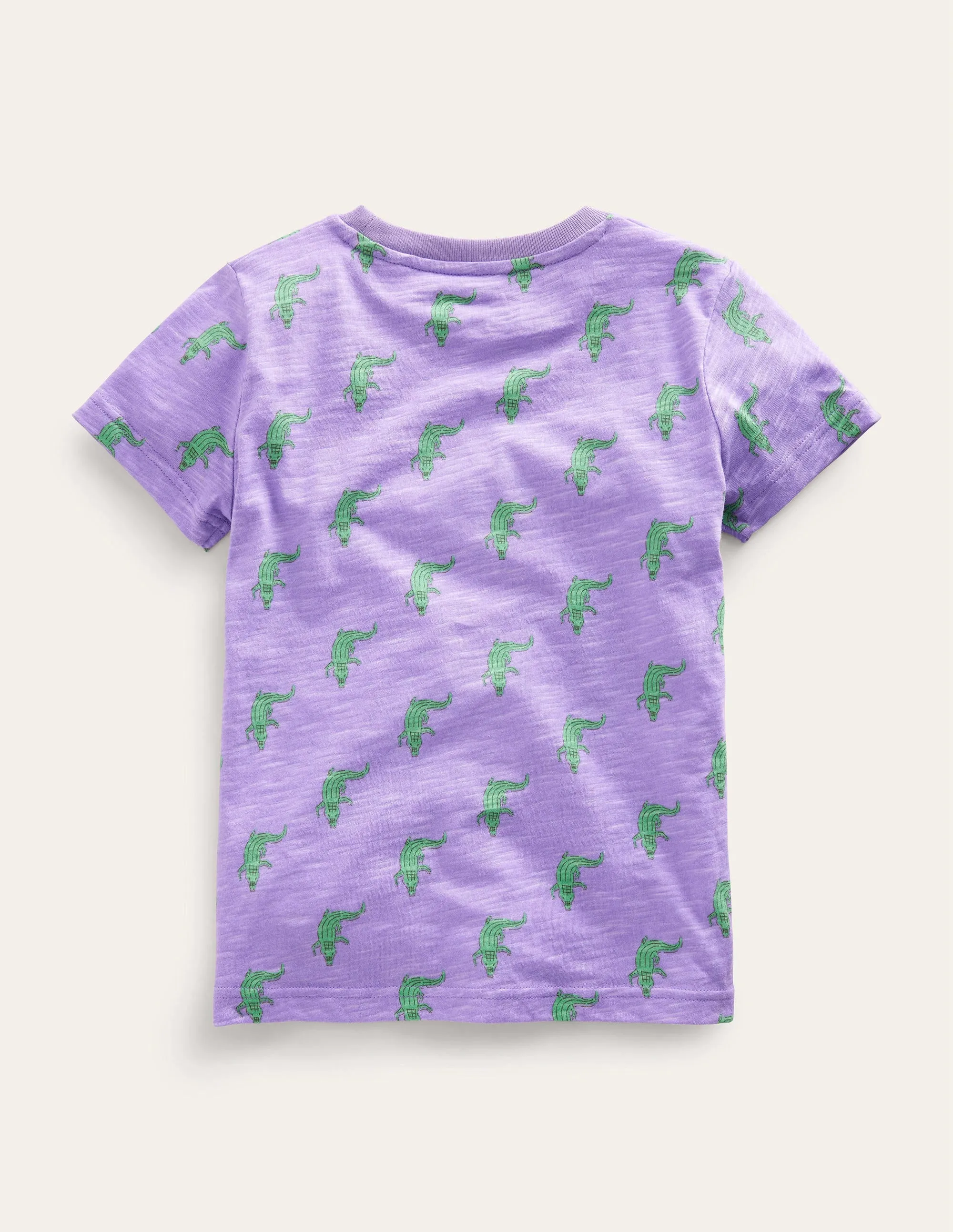 All-over Printed T-Shirt-Soft Lavender Purple Croc