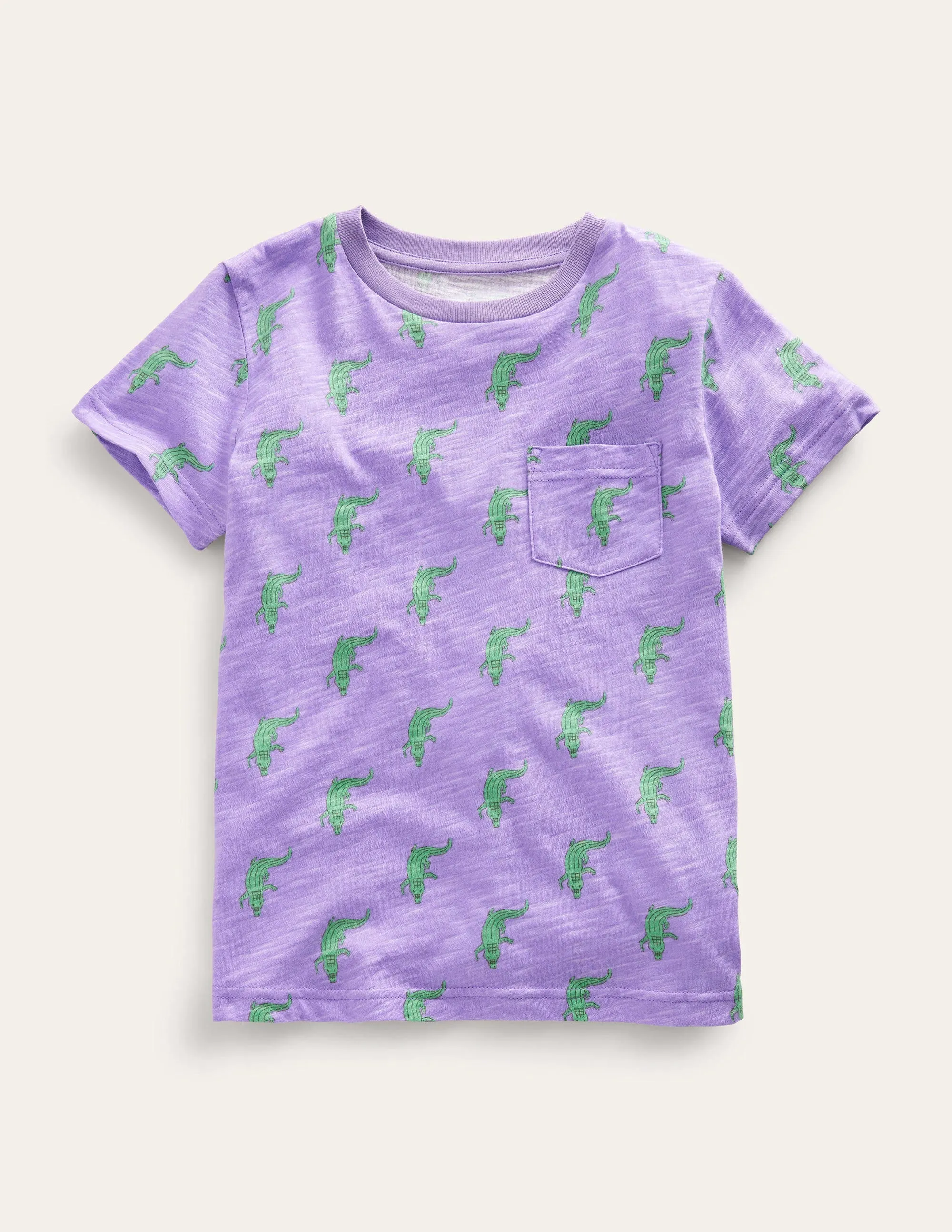 All-over Printed T-Shirt-Soft Lavender Purple Croc