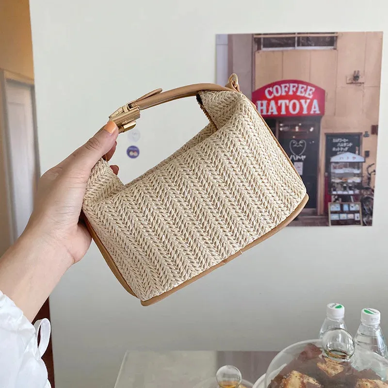 Amozae-Straw Crossbody Bag For Women 2024 New Bohemian Small Knitting Summer Purse And Handbag Vacational Bucket Beach Bags