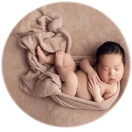 Babymoon Knitted Premium Wool Wrap | Baby Photography Shoot Wrap | Beige