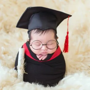 Babymoon | Set of 3 | Jersey Wrap, Graduation Cap and Metal Frame Specks | Baby Photography Props | Setup | Black