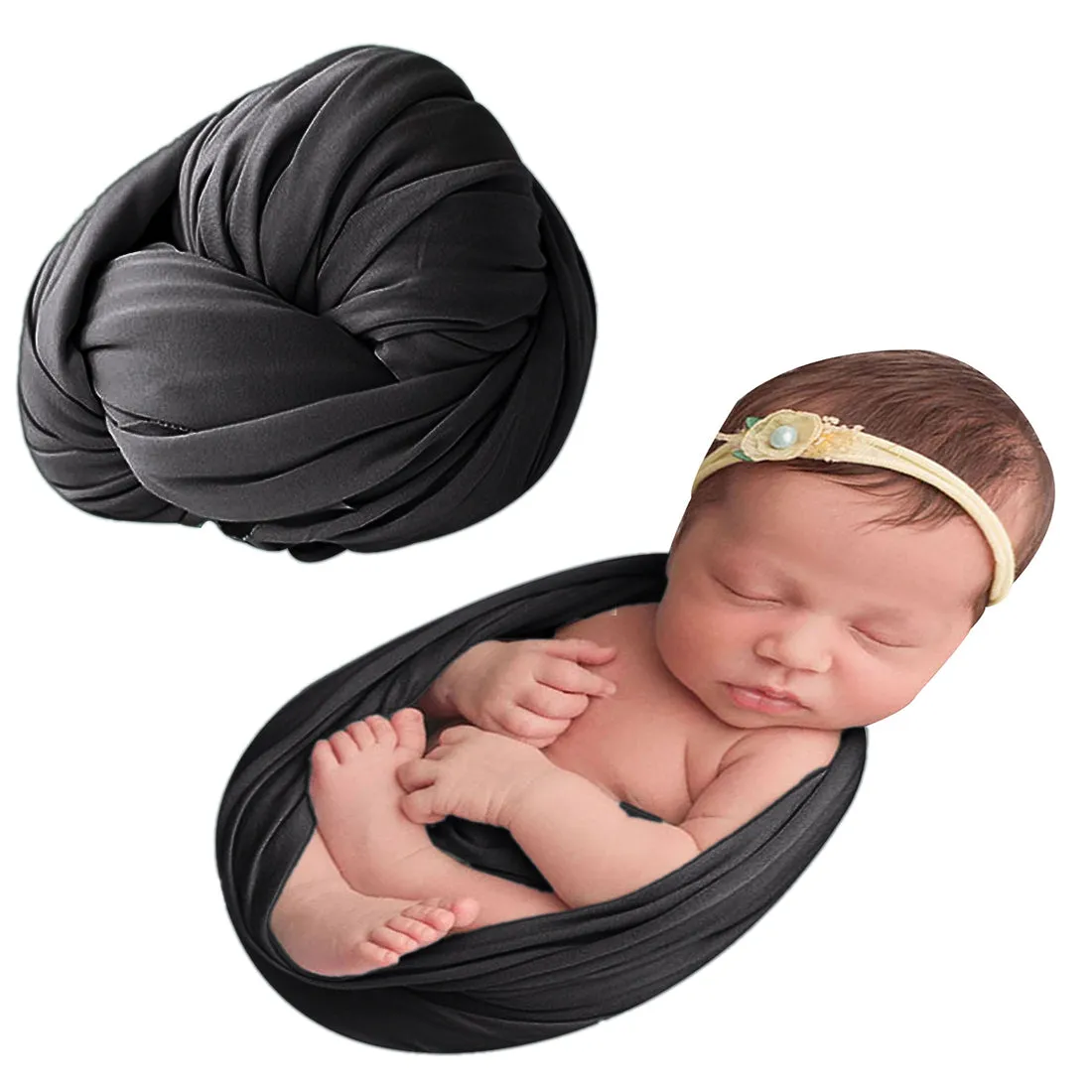 Babymoon | Set of 3 | Jersey Wrap, Graduation Cap and Metal Frame Specks | Baby Photography Props | Setup | Black