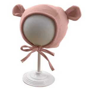 Babymoon Stretchable Bear Ears Baby Photography Cap Hat | NewBorn Photoshoot Props | Pink