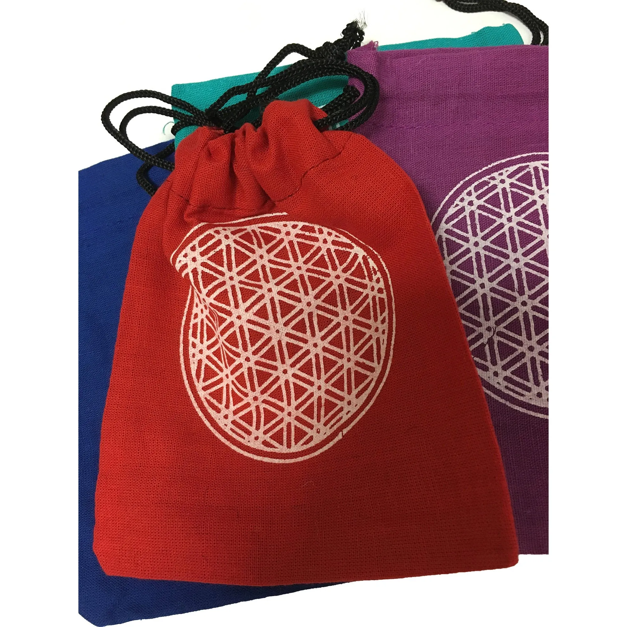 Flower of Life Party Favor Jewelry Coin Gift Pouch (Set of 5)