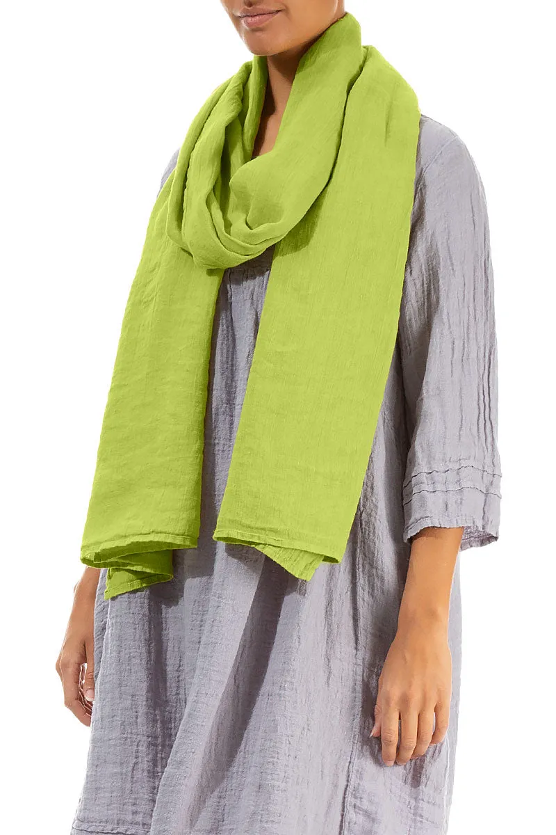 Lime Soft Gauze Linen Scarf