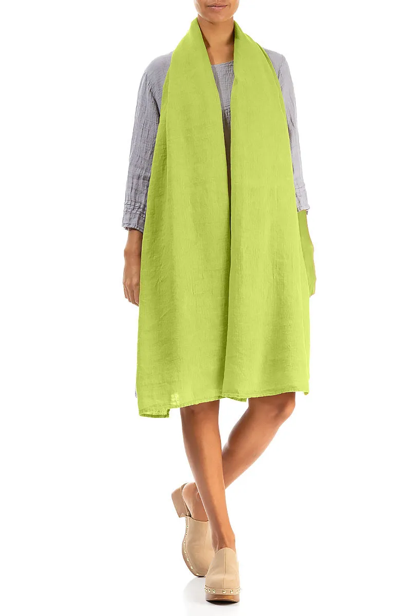 Lime Soft Gauze Linen Scarf