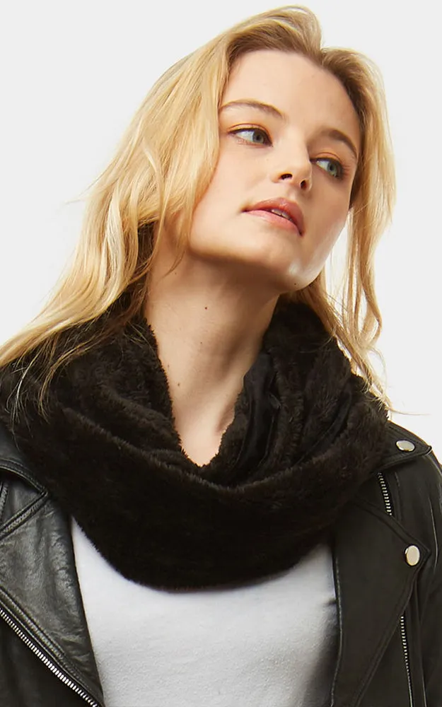 LOF928 Velvet Fur Linning Infinity Snood Scarf