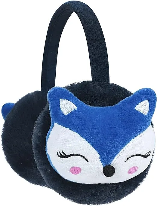 Moonlove Kids Lovely Cartoon Animal Reindeer Fox Earmuff Ear Cover Soft Velvet Cute Ear Warmer Wrap Adjustable for Children Girls Boys Age 3-10 Years Old