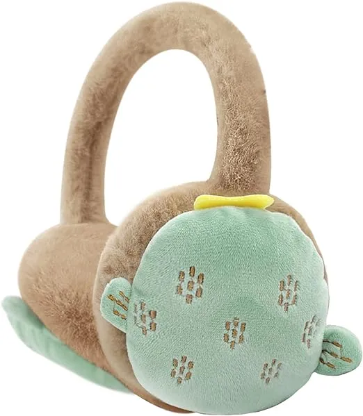 Moonlove Kids Lovely Cartoon Animal Reindeer Fox Earmuff Ear Cover Soft Velvet Cute Ear Warmer Wrap Adjustable for Children Girls Boys Age 3-10 Years Old