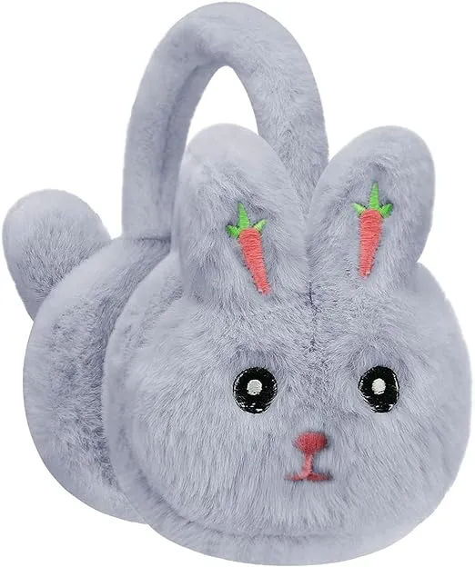 Moonlove Kids Lovely Cartoon Animal Reindeer Fox Earmuff Ear Cover Soft Velvet Cute Ear Warmer Wrap Adjustable for Children Girls Boys Age 3-10 Years Old