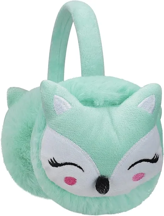 Moonlove Kids Lovely Cartoon Animal Reindeer Fox Earmuff Ear Cover Soft Velvet Cute Ear Warmer Wrap Adjustable for Children Girls Boys Age 3-10 Years Old
