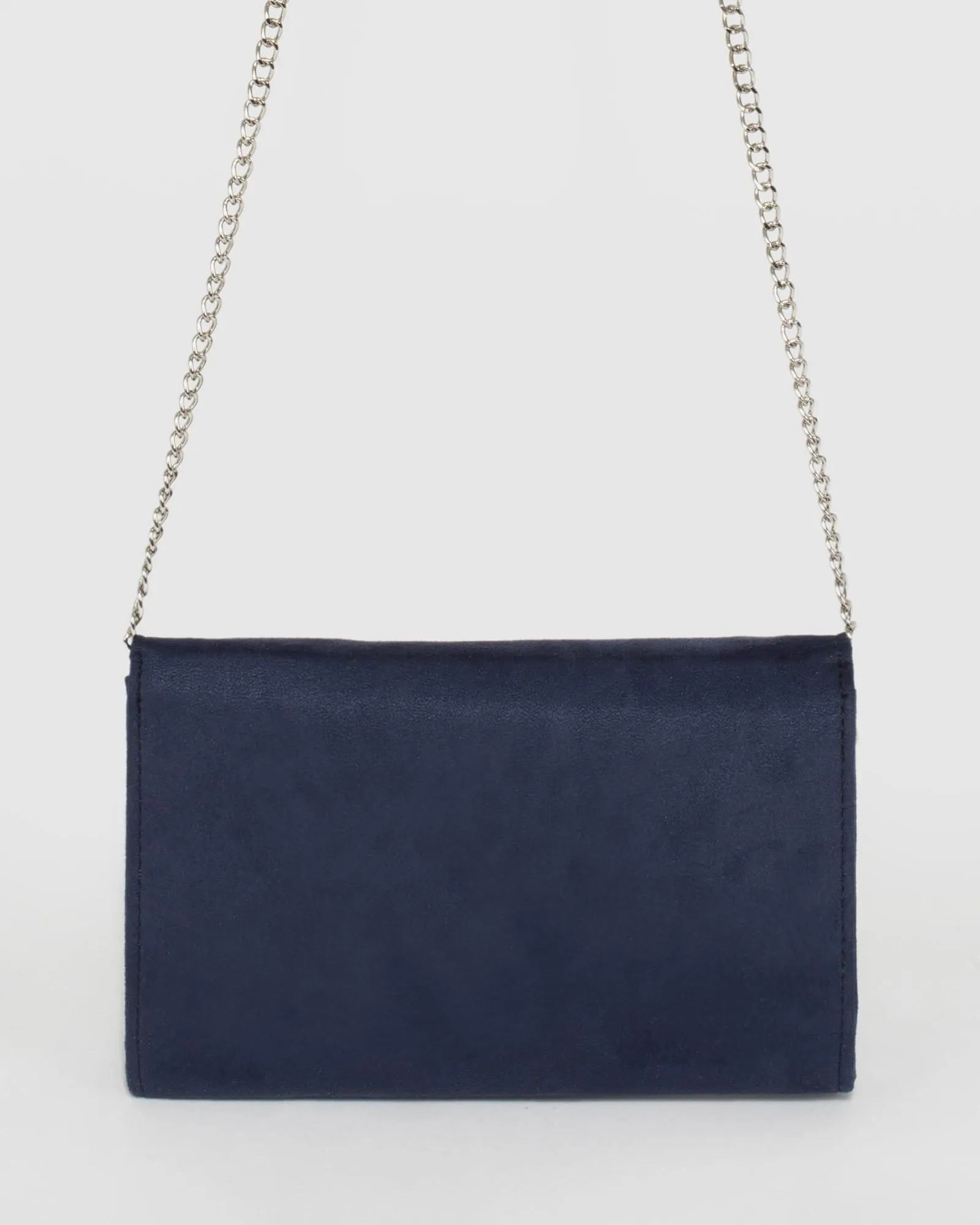 Navy Blue Hannah Diagonal Bar Clutch Bag