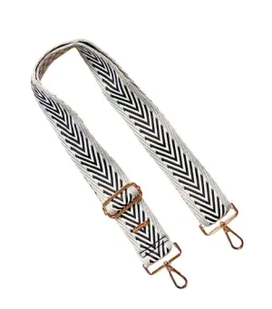 Premium Aztec Arrow Guitar Purse Strap - Black   White