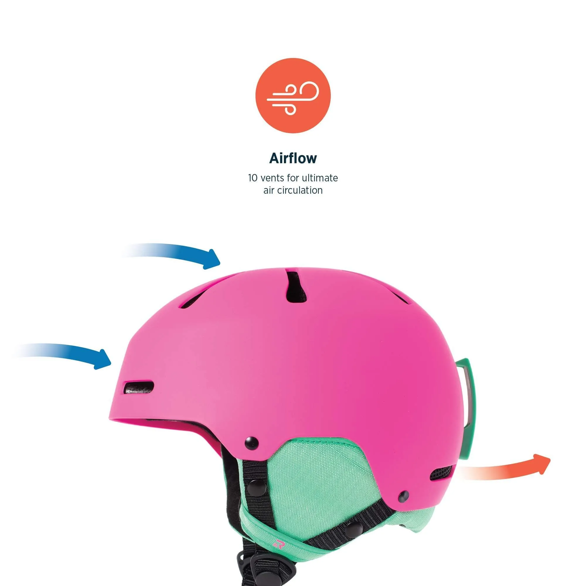 Retrospec Traverse H3 Youth Ski & Snowboard Helmet, Matte Magenta, Small (52-55cm)