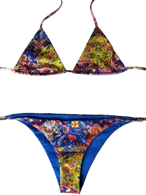 Reversible flower bikini set