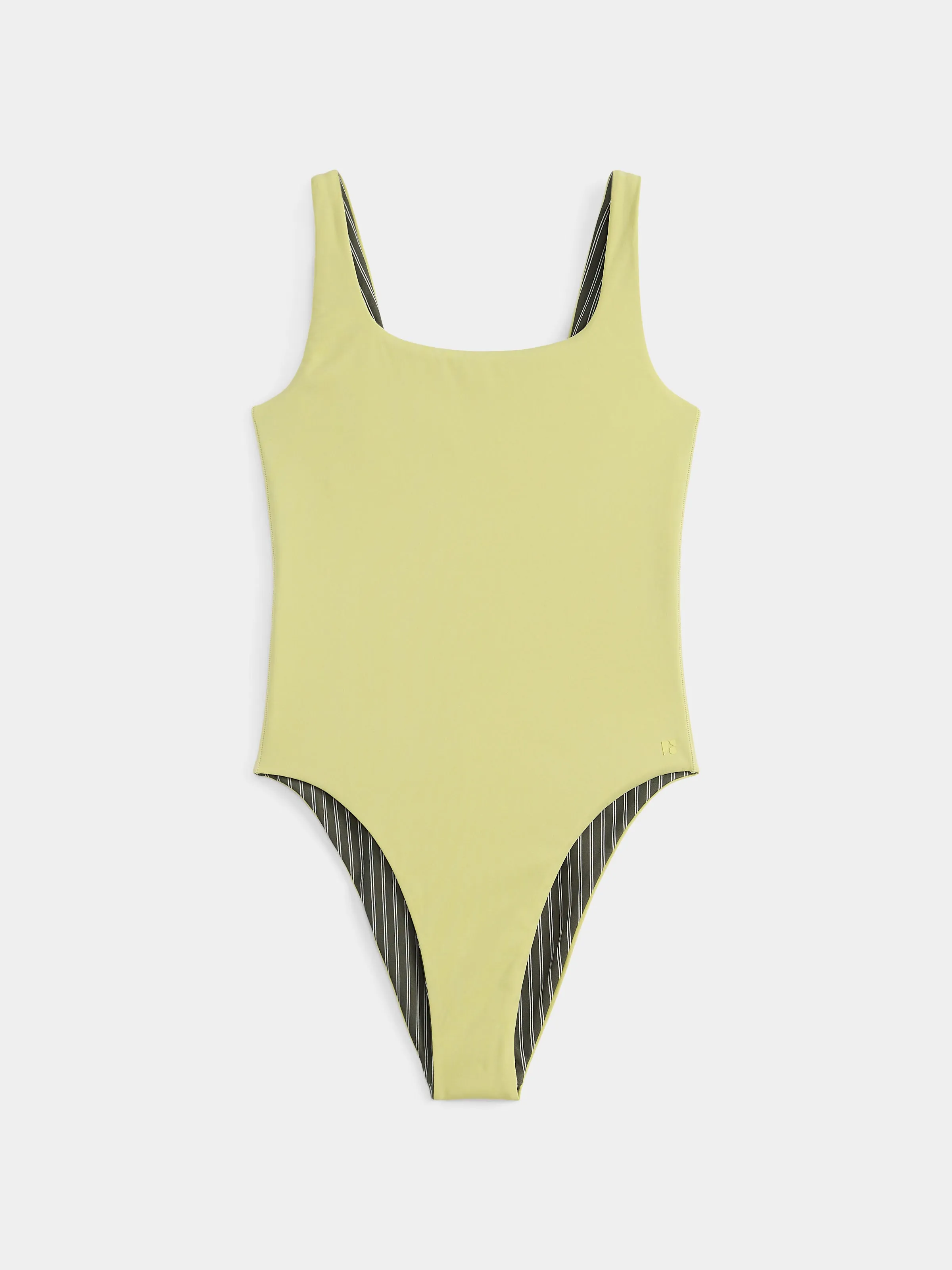 The Classic Reversible Swimsuit in Lime Fizz