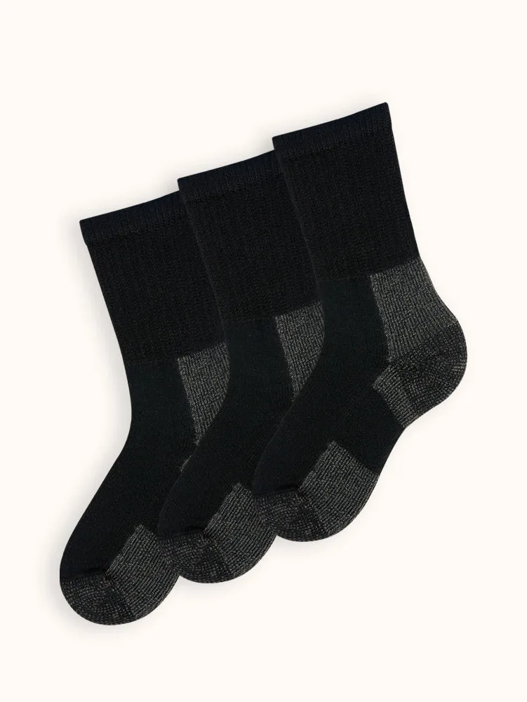 Unisex Maximum Cushion Crew Hiking Socks (3 Pairs)