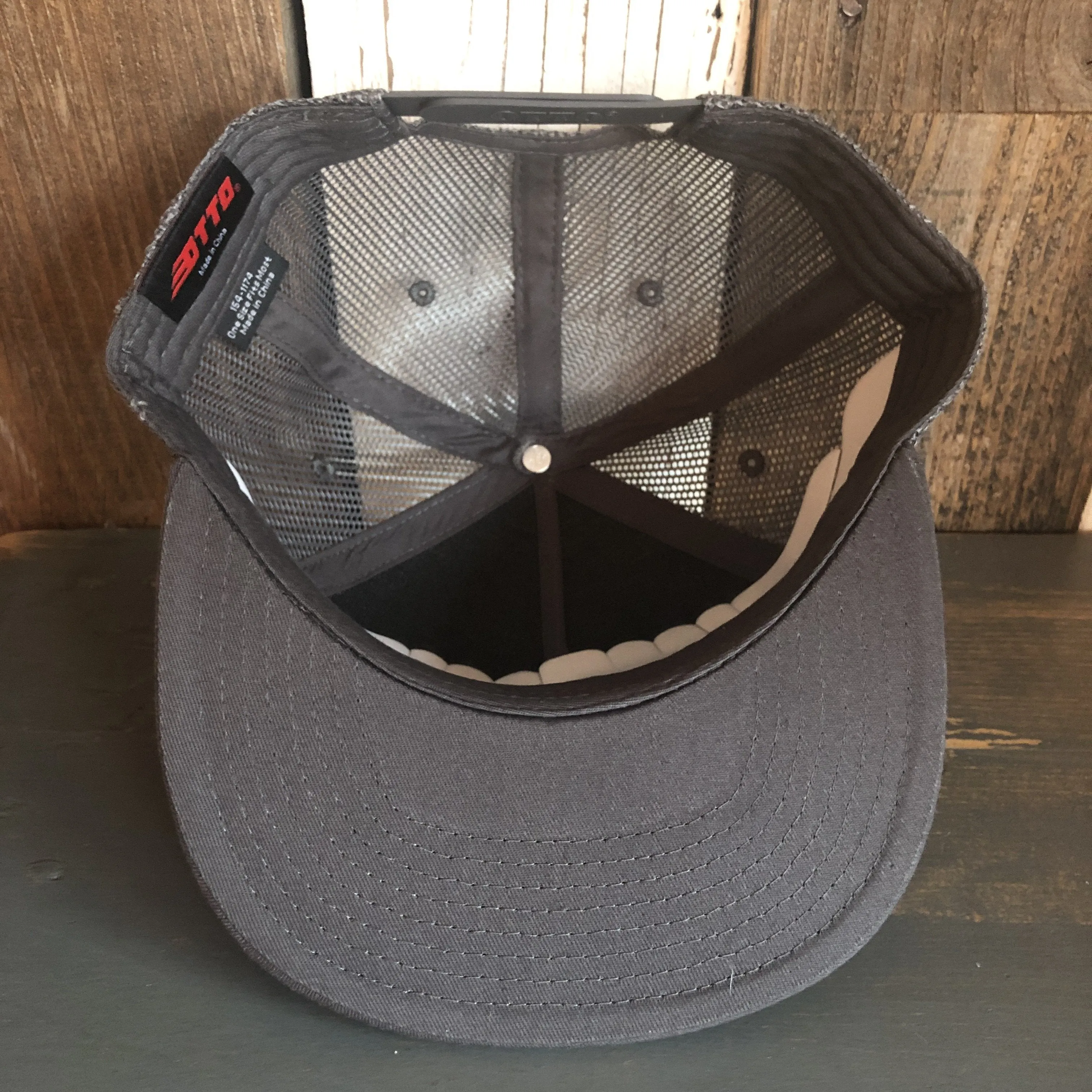 WHERE THE ROAD ENDS, THE ADVENTURE BEGINS Premium Cork Trucker Hat (Grey)