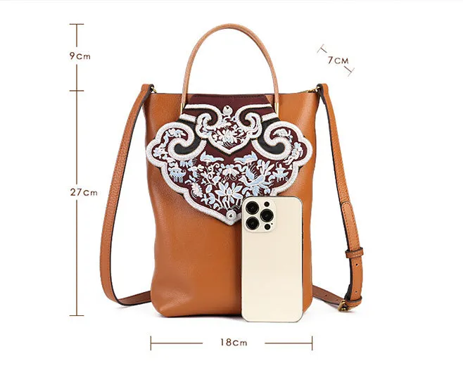 Womens Vintage Boho Tote Bags Small Leather Crossbody Bag