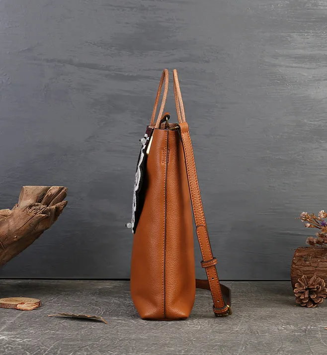 Womens Vintage Boho Tote Bags Small Leather Crossbody Bag