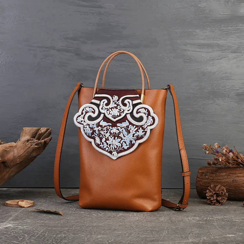 Womens Vintage Boho Tote Bags Small Leather Crossbody Bag