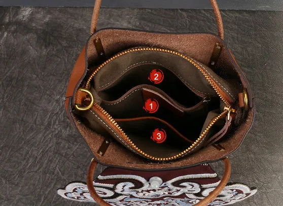 Womens Vintage Boho Tote Bags Small Leather Crossbody Bag
