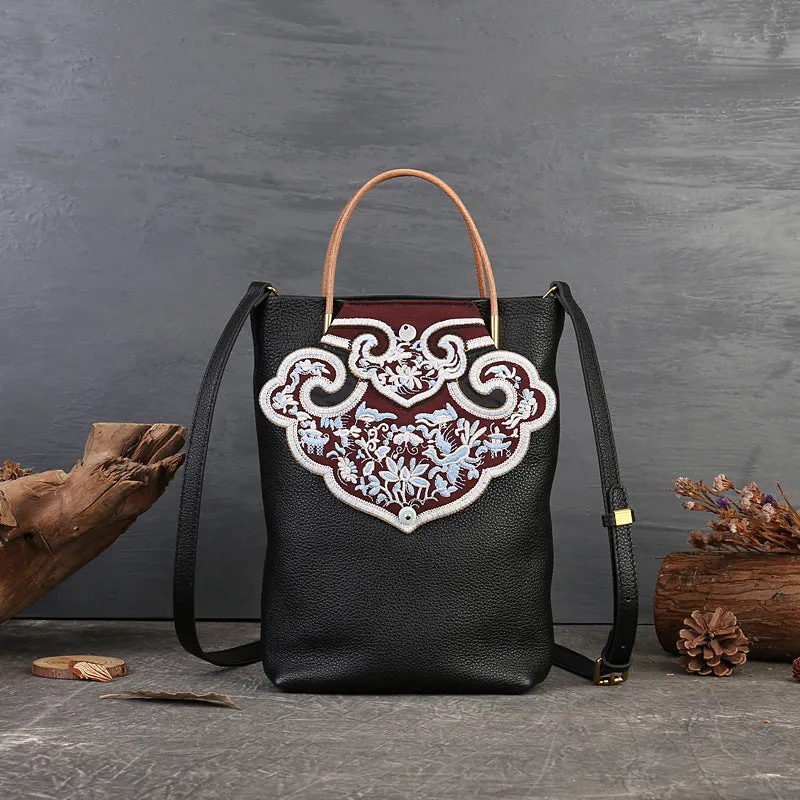 Womens Vintage Boho Tote Bags Small Leather Crossbody Bag